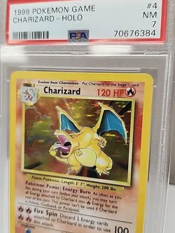 1999 Pokemon Game Charizard #4 BASE SET PSA 7 HOLO - Image 5