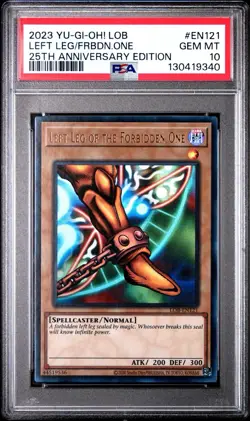 YuGiOh! LOB-EN121 Left Leg of Exodia the Forbidden One PSA 10 Ultra Rare Holo 💎 - Image 1