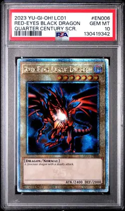 PSA 10 Red Eyes Black Dragon Quarter 25th Anniversary Yu Gi Oh ITALIAN ERROR Gem - Image 1