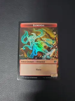 Elemental (0024) Construct (0041) Double-Sided Token FOIL MTG Magic Card - Image 1
