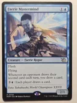 Faerie Mastermind March of the Machine Regular MOM 0058 R MTG rare card flying - Image 1