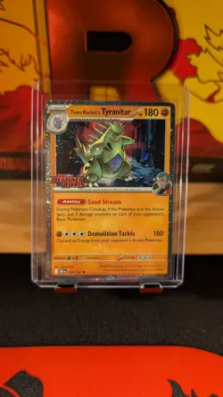 Team Rockets Tyranitar Destined Rivals Stamped Promo Card 096/182 NM Condition - Image 1