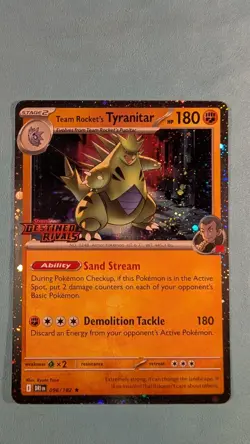 Team Rockets Tyranitar Destined Rivals Stamped Promo Card 096/182 NM Condition - Image 2