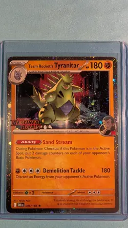 Team Rockets Tyranitar Destined Rivals Stamped Promo Card 096/182 NM Condition - Image 4