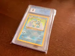 Blastoise 1999 Base Set 2/102 Holo Pokemon Card Blue Label CGC 8 - Image 1