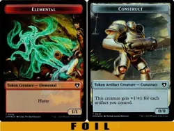 1x MTG - ELEMENTAL \ CONSTRUCT TOKEN #24/41 - FOIL - Commander Masters - Image 1