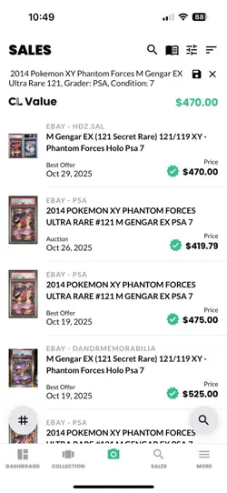 2014 Pokemon M Gengar EX #121 Phantom Forces Ultra Rare PSA 7 Mega Evolution - Image 2