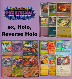 Pokemon TCG Mega Evolution Phantasmal Flames - ex, Holos, Reverse Holos Singles - Image 1