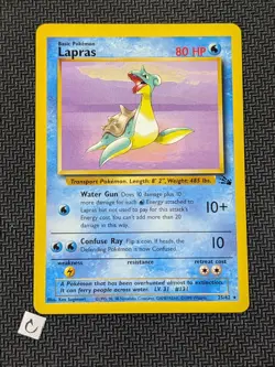 Lapras - 25/62 - Fossil Unlimited Non-Holo Rare WOTC Pokemon TCG LP - Image 1