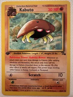 Pokemon TCG Kabuto 1st Edition Fossil #50/62 MP - Image 1