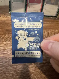 Rare Japanese Pokemon Sealed Mini Sticker CAPTAIN PIKACHU 2025 US SELLER - Image 2