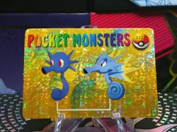 Pokemon Pocket Monsters Vending Prism Vintage Sticker HORSEA SEADRA #1211 rare - Image 1