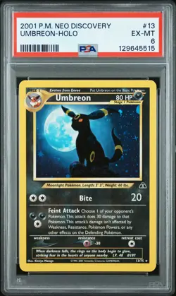2001 POKEMON NEO DISCOVERY #13 UMBREON-HOLO PSA 6 - Image 1