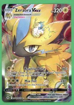 Zeraora VMax Pokemon Crown Zenith Galarian Gallery GG42/GG70 - Image 1