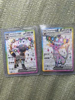 Pokemon TCG Umbreon Ex Espeon Ex Svp 175 176 Promo Pair NM Prismatic Evolution - Image 1
