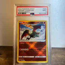2023 POKEMON SWORD & SHIELD CROWN ZENITH #020/159 RADIANT CHARIZARD PSA 9 - Image 1