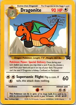 Dragonite Black Star Promo 5 1999 WB Pokemon The First Movie WOTC Vintage HP - Image 1