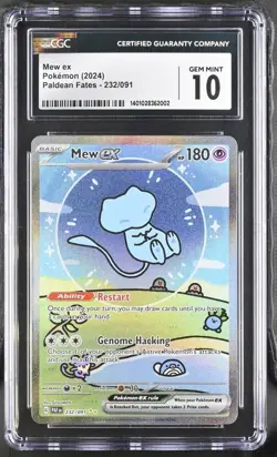 POKEMON CGC 10 Gem Mint 2024 SV Paldean Fates Mew ex 232/091 SIR Bubble Mew ENG - Image 1