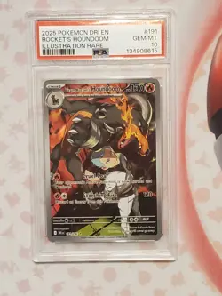 Pokemon Team Rockets Houndoom Illustration 191/182 IR Destined Rivals PSA 10 - Image 1