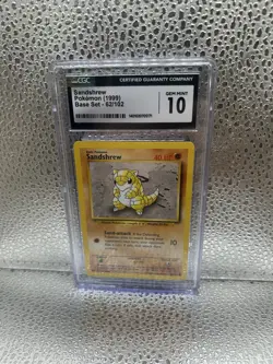 Sandshrew 62/102 Base Set 1999 Pokemon Card Game Graded CGC GEM MINT 10 - Image 2