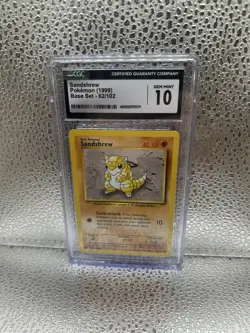 Sandshrew 62/102 Base Set 1999 Pokemon Card Game Graded CGC GEM MINT 10 - Image 3
