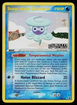 Pokemon Card - Snow-cloud Castform Delta Species 29/113 Reverse Holo Stamped - Image 1