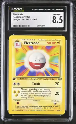 CGC 8.5 Electrode 1999 Jungle 1st Edition 18/64 Pokemon Card - Image 1
