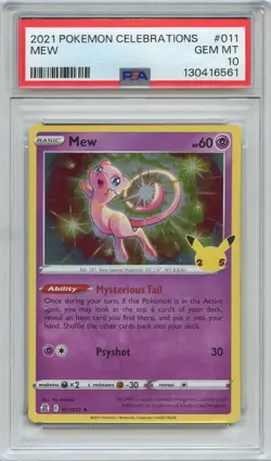 2021 Pokemon Celebrations Mew #011 Holo Celebrations PSA 10 Low Pop - Image 1