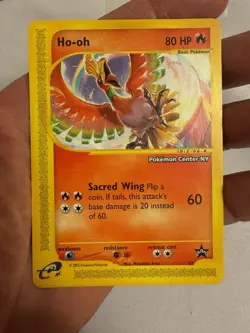 2002 Pokemon - Ho-oh Non-Holo - WOTC Black Star Promo #52 - Pokemon Center NY!! - Image 2