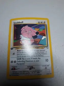 1x Pokemon SNUBBULL 74/111 1st Edition Neo Genesis Light Play LP Free shipping - Image 1