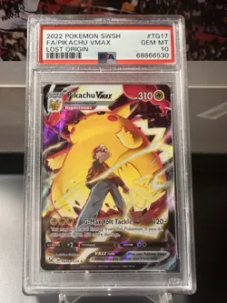 FA PIKACHU VMAX PSA 10 2022 POKEMON SWSH LOST ORIGIN #TG17/TG30 TRAINER GALLERY - Image 1