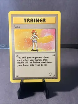 Pokemon TCG Lass 104/130 Base Set 2 Non Holo Rare WOTC VTG 2000 LP - Image 1