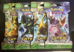 LOT OF FOUR (4) Pokemon XY-Fates Collide Sleeved Booster Packs. Factory Sealed! - Image 1