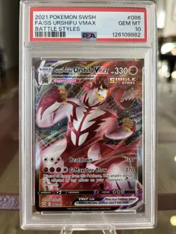 PSA 10 Single Strike Urshifu VMAX 086/163 Swsh05: Battle Styles Holo Pokemon TCG - Image 1