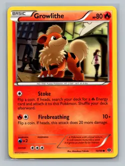 Pokemon TCG Growlithe (10) 10/99 Next Destinies Normal LP - Image 1