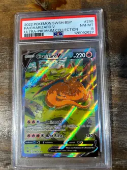 Pokemon 2022 Promo Ultra Prem Collection Full Art CHARIZARD V #260 PSA 8 RARE - Image 1
