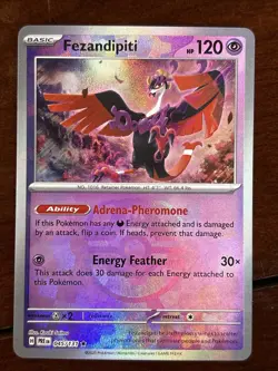 Pokemon Prismatic Evolutions Fezandipiti 045/131 Masterball Reverse Holo - Image 1