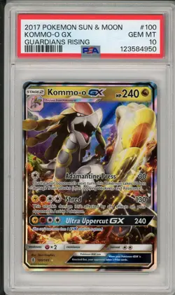2017 Pokemon Sun & Moon Guardians Rising Kommo-O GX #100 PSA 10 - Image 1
