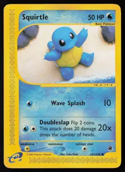 Pokemon Vintage Squirtle (131) 131/165 Expedition Non-Holo - HP / DMG - Image 1