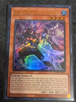 Yugioh! Evil HERO Toxic Bubble - SUDA-EN001 - Ultra Rare - 1st Edition Near Mint - Image 1