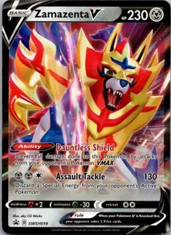 Pokemon Card Zamazenta V SWSH019 Black Star Promo - Near Mint - Image 1