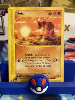 Onix 98/147 Regular Aquapolis Pokemon Card LP - Image 1