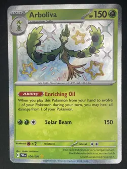 Arboliva Shiny Rare SV: Pokemon TCG Paldean Fates 104/091 Near Mint - Image 1
