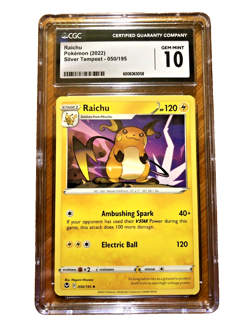 Raichu Uncommon #050 - CGC GEM MINT 10 - 2022 Silver Tempest - Pokemon TCG - Image 1