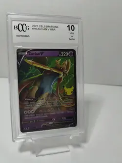 Pokemon Zacian V 2021 Celebrations 016/025 BCCG 10 Mint Or Better Graded - Image 1