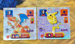 Pokemon Charizard Pikachu 415 413 sticker Set Amada 1997 Nintendo Japanese #2256 - Image 1