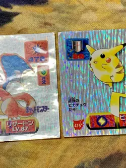 Pokemon Charizard Pikachu 415 413 sticker Set Amada 1997 Nintendo Japanese #2256 - Image 3