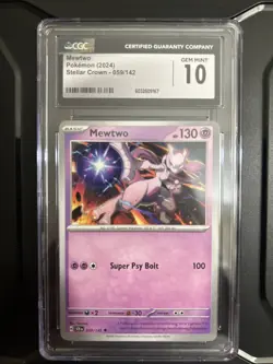 Mewtwo 2024 English Stellar Crown #059 CGC Gem Mint 10 Pokemon TCG - Image 1