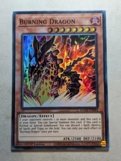 Burning Dragon AGOV-EN094 Super Rare 1st Edition YuGiOh TCG Card - Image 1
