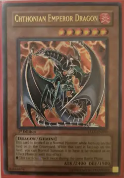 YuGiOh Chthonian Emperor Dragon Ultra Rare 1st Edition TAEV-EN019 - Image 1